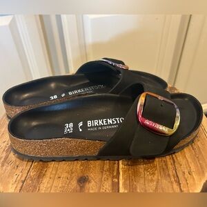 Birkenstock leather slides size 38.